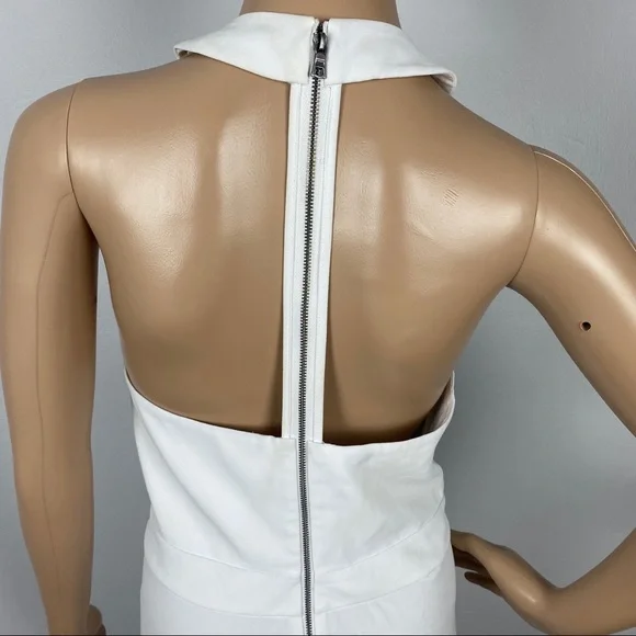 ALICE + OLIVIA WHITE CRISS-CROSS FRONT WIDE LEG JUMPSUIT